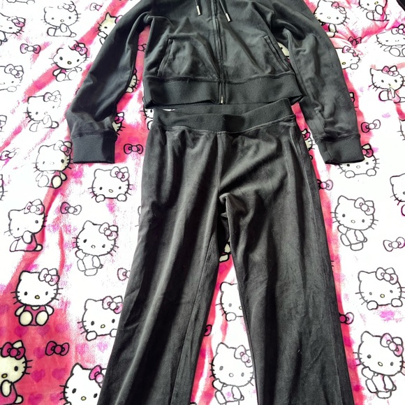 Black juicy couture big bling velour tracksuit set - Picture 4 of 5
